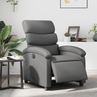 vidaXL Electric Recliner Chair Gray Faux Leather