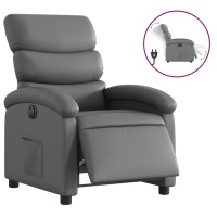 vidaXL Electric Recliner Chair Gray Faux Leather