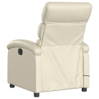 vidaXL Electric Massage Recliner Chair Cream Faux Leather