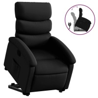 Vidaxl Stand Up Recliner Chair Black Faux Leather