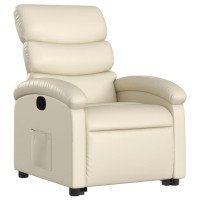 Vidaxl Stand Up Recliner Chair Cream Faux Leather