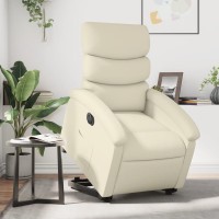 vidaXL Electric Stand up Recliner Chair Cream Faux Leather