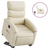 vidaXL Electric Stand up Recliner Chair Cream Faux Leather