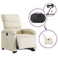 vidaXL Electric Stand up Recliner Chair Cream Faux Leather