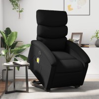 vidaXL Electric Stand up Massage Recliner Chair Black Faux Leather