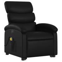 vidaXL Electric Stand up Massage Recliner Chair Black Faux Leather