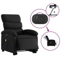 vidaXL Electric Stand up Massage Recliner Chair Black Faux Leather