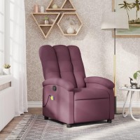 vidaXL Massage Recliner Chair Purple Fabric