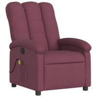 vidaXL Massage Recliner Chair Purple Fabric