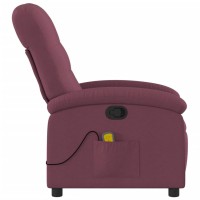 vidaXL Massage Recliner Chair Purple Fabric