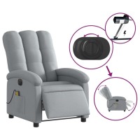 vidaXL Electric Massage Recliner Chair Light Gray Fabric