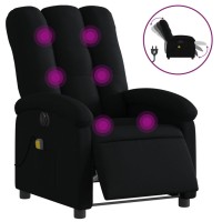 vidaXL Electric Massage Recliner Chair Black Fabric