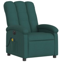 Vidaxl Electric Massage Recliner Chair Dark Green Fabric