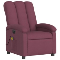 vidaXL Electric Massage Recliner Chair Purple Fabric