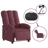 vidaXL Electric Massage Recliner Chair Purple Fabric