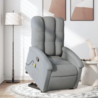 vidaXL Stand up Massage Recliner Chair Light Gray Fabric