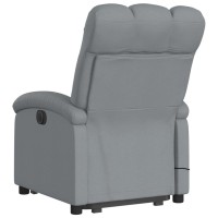 vidaXL Stand up Massage Recliner Chair Light Gray Fabric