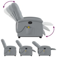 vidaXL Stand up Massage Recliner Chair Light Gray Fabric