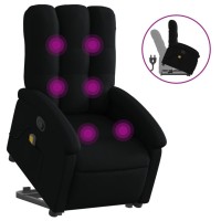 Vidaxl Stand Up Massage Recliner Chair Black Fabric