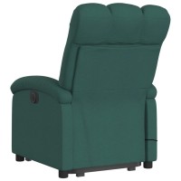 vidaXL Stand up Massage Recliner Chair Dark Green Fabric