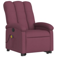 Vidaxl Stand Up Massage Recliner Chair Purple Fabric