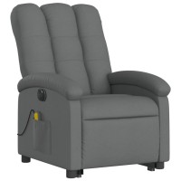 vidaXL Electric Stand up Massage Recliner Chair Dark Gray Fabric