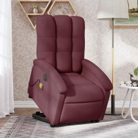 vidaXL Electric Stand up Massage Recliner Chair Purple Fabric