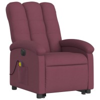 vidaXL Electric Stand up Massage Recliner Chair Purple Fabric