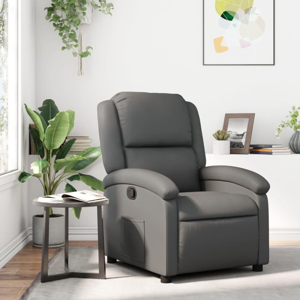 Vidaxl Recliner Chair Gray Faux Leather