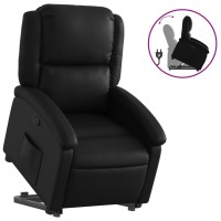 vidaXL Stand up Recliner Chair Black Faux Leather