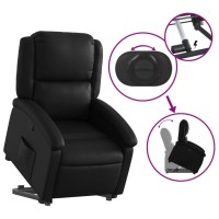 vidaXL Stand up Recliner Chair Black Faux Leather