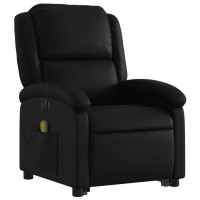 vidaXL Electric Stand up Massage Recliner Chair Black Faux Leather