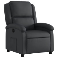 vidaXL Recliner Chair Black Real Leather