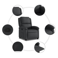 vidaXL Recliner Chair Black Real Leather