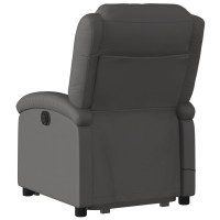 vidaXL Stand up Massage Recliner Chair Gray Real Leather