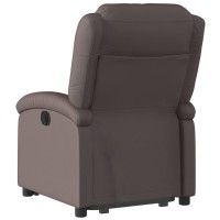 vidaXL Electric Stand up Recliner Chair Dark Brown Real Leather