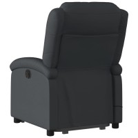 vidaXL Electric Stand up Massage Recliner Chair Black Real Leather