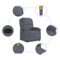 vidaXL Massage Recliner Chair Dark Gray Velvet