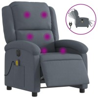 vidaXL Electric Massage Recliner Chair Dark Gray Velvet