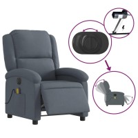 vidaXL Electric Massage Recliner Chair Dark Gray Velvet