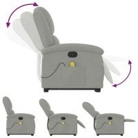 vidaXL Stand up Massage Recliner Chair Light Gray Velvet