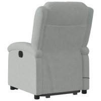 vidaXL Electric Stand up Massage Recliner Chair Light Gray Velvet