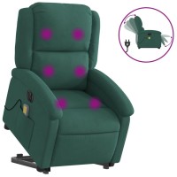 vidaXL Electric Stand up Massage Recliner Chair Dark Green Velvet