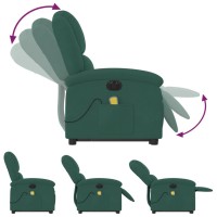 vidaXL Electric Stand up Massage Recliner Chair Dark Green Velvet