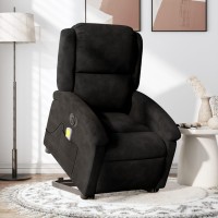 vidaXL Electric Stand up Massage Recliner Chair Black Velvet