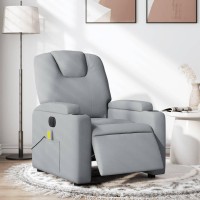 vidaXL Electric Massage Recliner Chair Light Gray Fabric