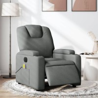 vidaXL Electric Massage Recliner Chair Dark Gray Fabric