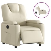 vidaXL Electric Recliner Chair Cream Faux Leather