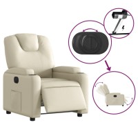 vidaXL Electric Recliner Chair Cream Faux Leather