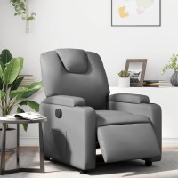 vidaXL Electric Recliner Chair Gray Faux Leather